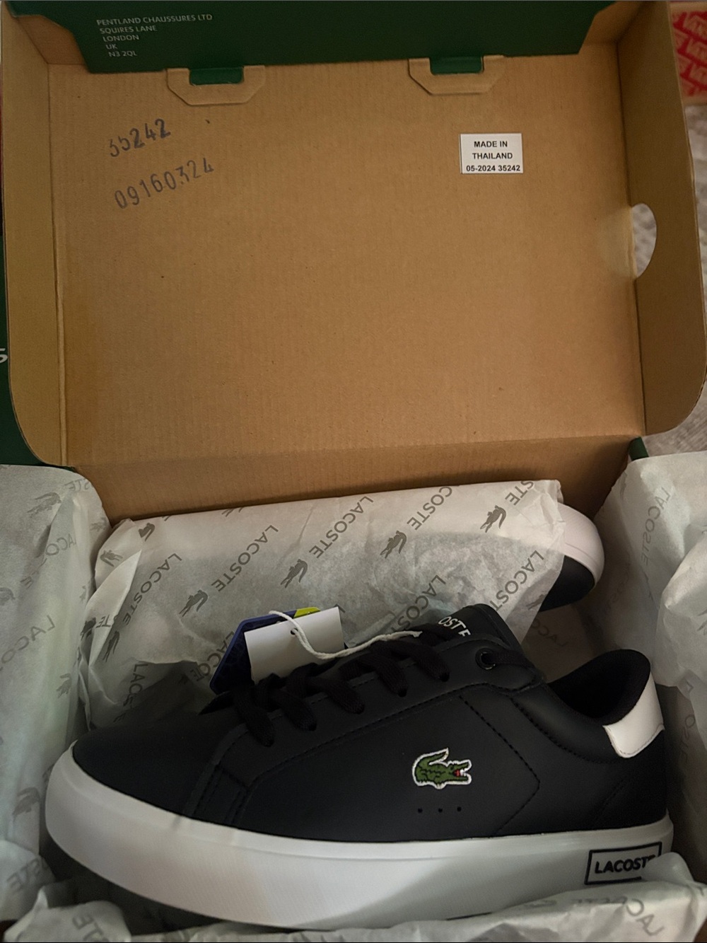 Lacoste Black Sneakers size 5 us men 6,5 women